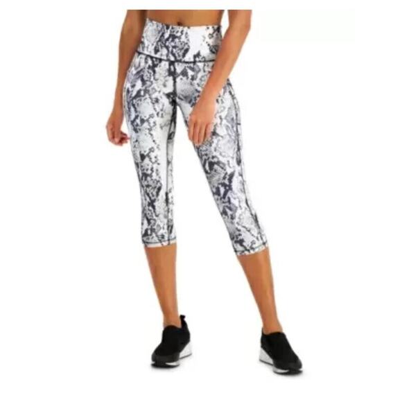 Id Ideology Snake-Embossed Cropped Leggings Snake White Size XS 9435 - Picture 1 of 1